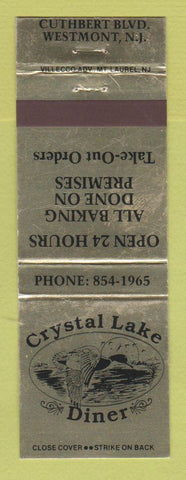 Matchbook Cover - Crystal Lake Diner Westmont NJ WORN #2
