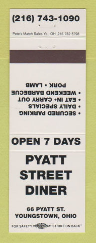 Matchbook Cover - Pyatt Street Diner Youngstown OH
