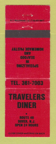 Matchbook Cover - Travelers Diner Dover NJ