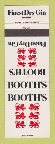 Matchbook Cover - Booth's Dry Gin Liquor Canada