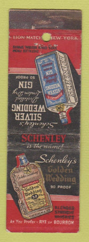 Matchbook Cover - Schenley's Golden Wedding Whiskey Gin WORN