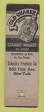 Matchbook Cover - Schenley's Golden Wedding Whiskey Gin WORN