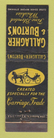 Matchbook Cover - Gallagher & Burton's Whiskey Liquor Bristol PA WEAR