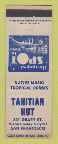 Matchbook Cover - Tahitian Hut San Francisco CA