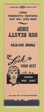Matchbook Cover - Our Beauty Shop Oakland CA