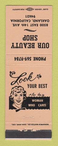 Matchbook Cover - Our Beauty Shop Oakland CA