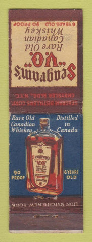 Matchbook Cover - Seagram's VO Whiskey WORN
