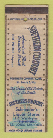 Matchbook Cover - Southern Comfort Liquor Schneider's St Louis MO WORN