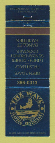 Matchbook Cover - The Wave Seafood Restaurant San Francisco CA