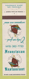 Matchbook Cover - Franciscan Restaurant San Francisco CA
