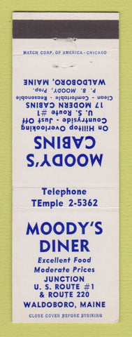 Matchbook Cover - Moody's Cabins Diner Waldoboro ME