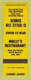 Matchbook Cover - C Ville 118 Diner Cridersville OH Molly's Restaurant Lima OH