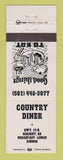 Matchbook Cover - Country Diner Harriet AR