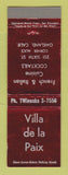 Matchbook Cover - Ville de la Paix French Italian Restaurant Oakland CA