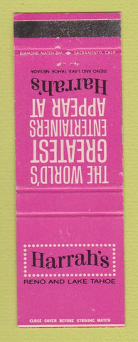 Matchbook Cover Harrah's Casino Lake Tahoe Reno NV Robert Goulet Kanny Kaye WEAR