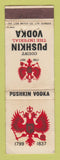 Matchbook Cover - Pushkin Vodka South Africa WORN