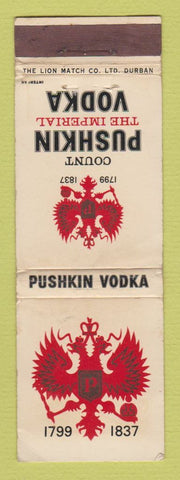 Matchbook Cover - Pushkin Vodka South Africa WORN