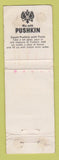 Matchbook Cover - Pushkin Vodka South Africa WORN