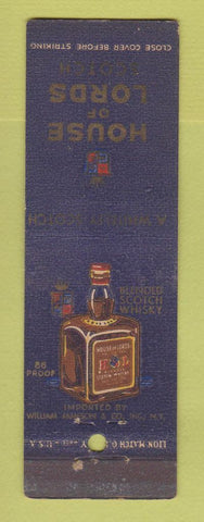 Matchbook Cover - House of Lords Scotch Whiskey Liquor