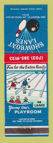 Matchbook Cover - Showboat Lanes Bowling Las Vegas NV