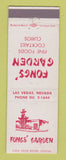 Matchbook Cover - Fongs' Garden Restaurant Las Vegas NV