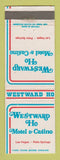 Matchbook Cover - Westward Ho Motel Casino Las Vegas NV Palm Springs CA
