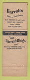 Matchbook Cover - Harrah's Club Casino Reno Lake Tahoe NV