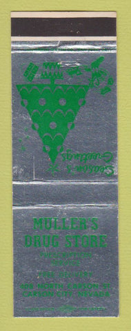 Matchbook Cover - Muller's Drug Store Carson City NV Christmas