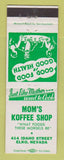Matchbook Cover - Mom's Koffee Shop Elko NV