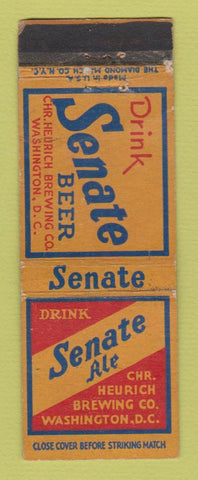 Matchbook Cover - Senate Ale Beer Washington DC WORN