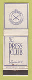 Matchbook Cover - The Press Club of London UK England WEAR