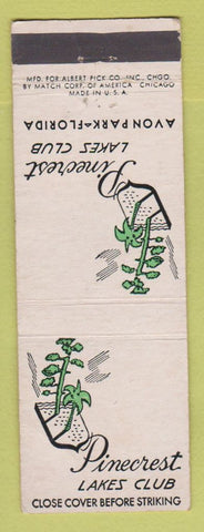 Matchbook Cover - Pinecrest Lakes Club Avon Park FL