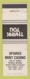Matchbook Cover - Sparks Mint Casino Sparks NV