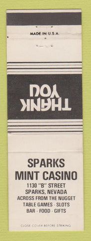 Matchbook Cover - Sparks Mint Casino Sparks NV