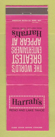 Matchbook Cover - Harrah's Casino Lake Tahoe Reno NV Red Skelton Danny Kaye