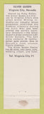 Matchbook Cover - Silver Queen Virginia City NV Casino