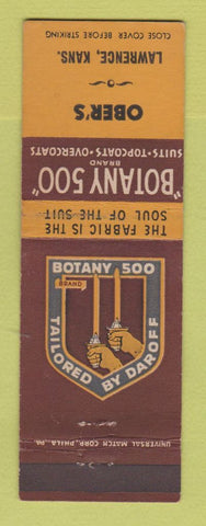 Matchbook Cover - Botany 500 Men's Clothes Ober's Lawrence KS