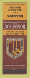 Matchbook Cover - Botany 500 Men's Clothes Kramer's Akron OH