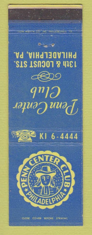 Matchbook Cover - Penn Center Club Philadelphia PA