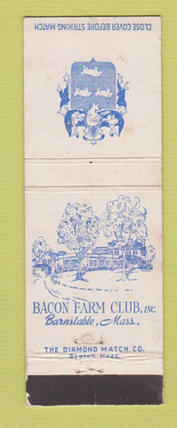 Matchbook Cover - Bacon Farm Club Barnstable MA WEAR
