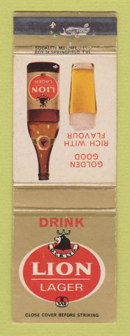 Matchbook Cover - Lion Lager Beer South Africa WORN