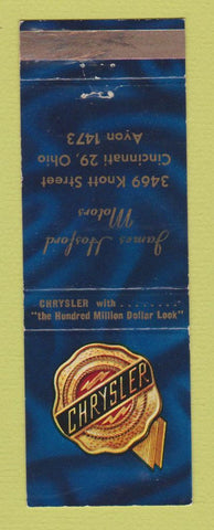 Matchbook Cover - Chrysler James Hosford Cincinnati OH