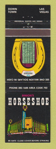 Matchbook Cover - Binion's Horseshoe Casino Las Vegas NV