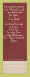 Matchbook Cover - Las Vegas Club Casino Las Vegas NV
