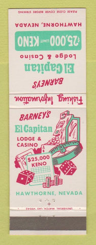 Matchbook Cover - Barney's El Capitan Lodge Casino Hawthorne NV