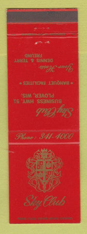Matchbook Cover - Sky Club Plover WI