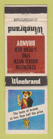 Matchbook Cover - Winebrand Brandy Liquor South Africa WORN
