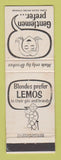 Matchbook Cover - Brookes Lemos Mixer? Liquor? South Africa
