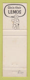 Matchbook Cover - Brookes Lemos Mixer? Liquor? South Africa