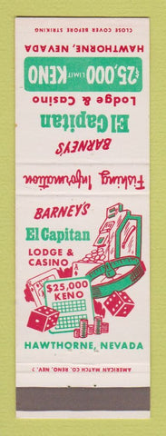 Matchbook Cover - Barney's El Capitan Lodge Casino Hawthorne NV